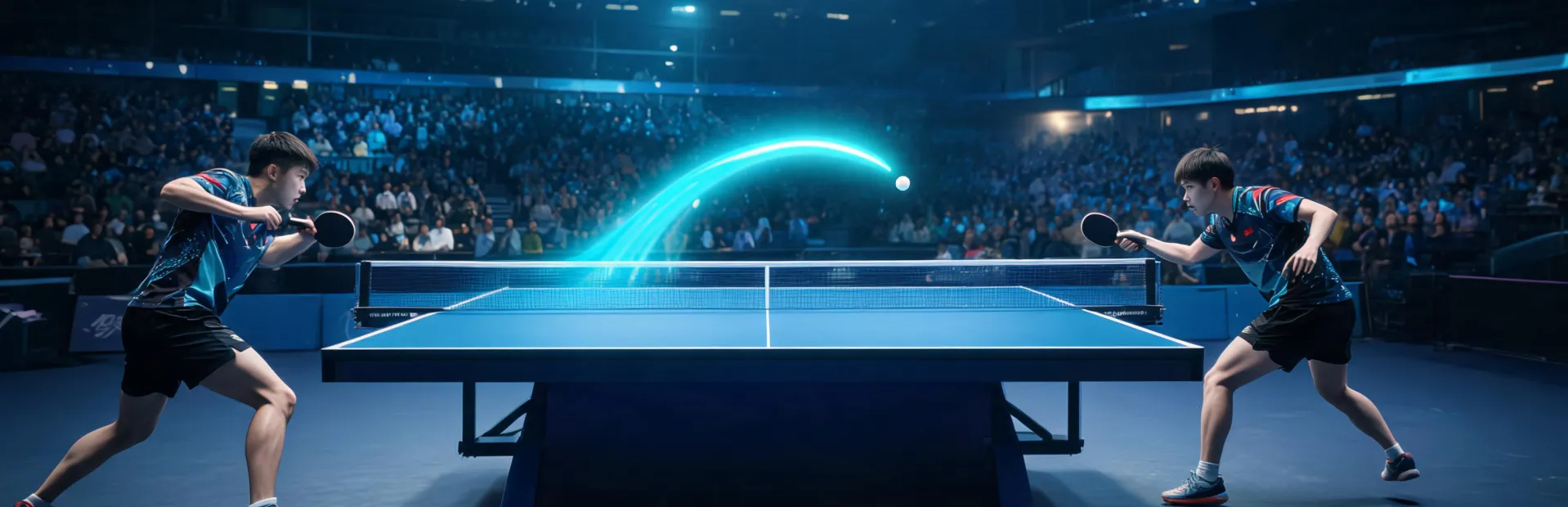 Tournament table tennis rally